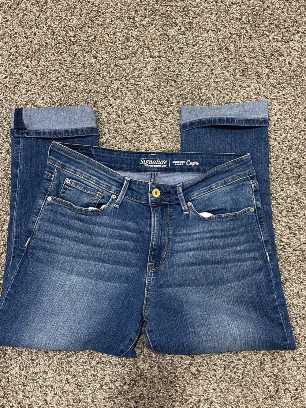 Signature by Levi Strauss Dark Blue Ankle Crop Jeans